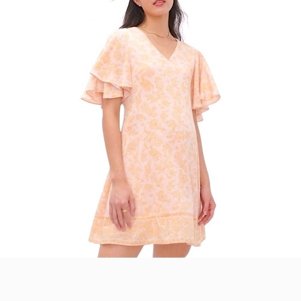 Hatch Light Peach Floral Mini Dress